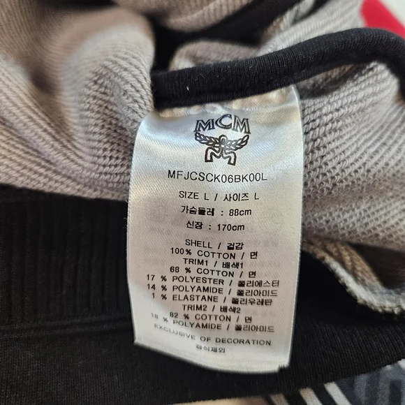 $650 MCM Women's Black Red Monogram MCM Logo Print Track Jacket Large - Picture 10 of 12